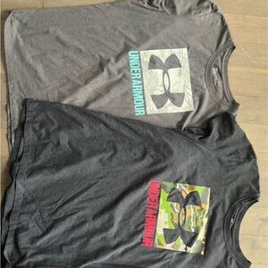 Under Armour Boys' Graphic Tee Set - Black & Charcoal with Teal & Red Accents